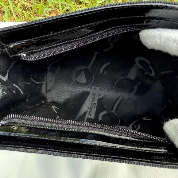 Salvatore Ferragamo Bow Vara Clutch Soft Nylon Black Small Pouch Authentic - Picture 9 of 10